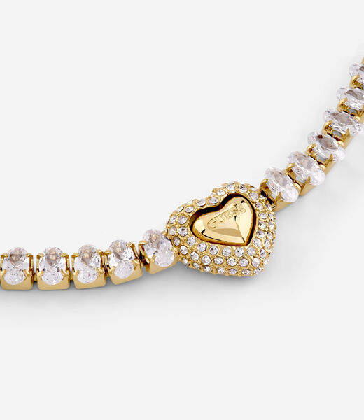 Pave heart tennis bracelet