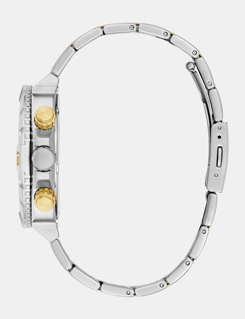 Mens 2-Tone Silver Tone Multi-function Watch