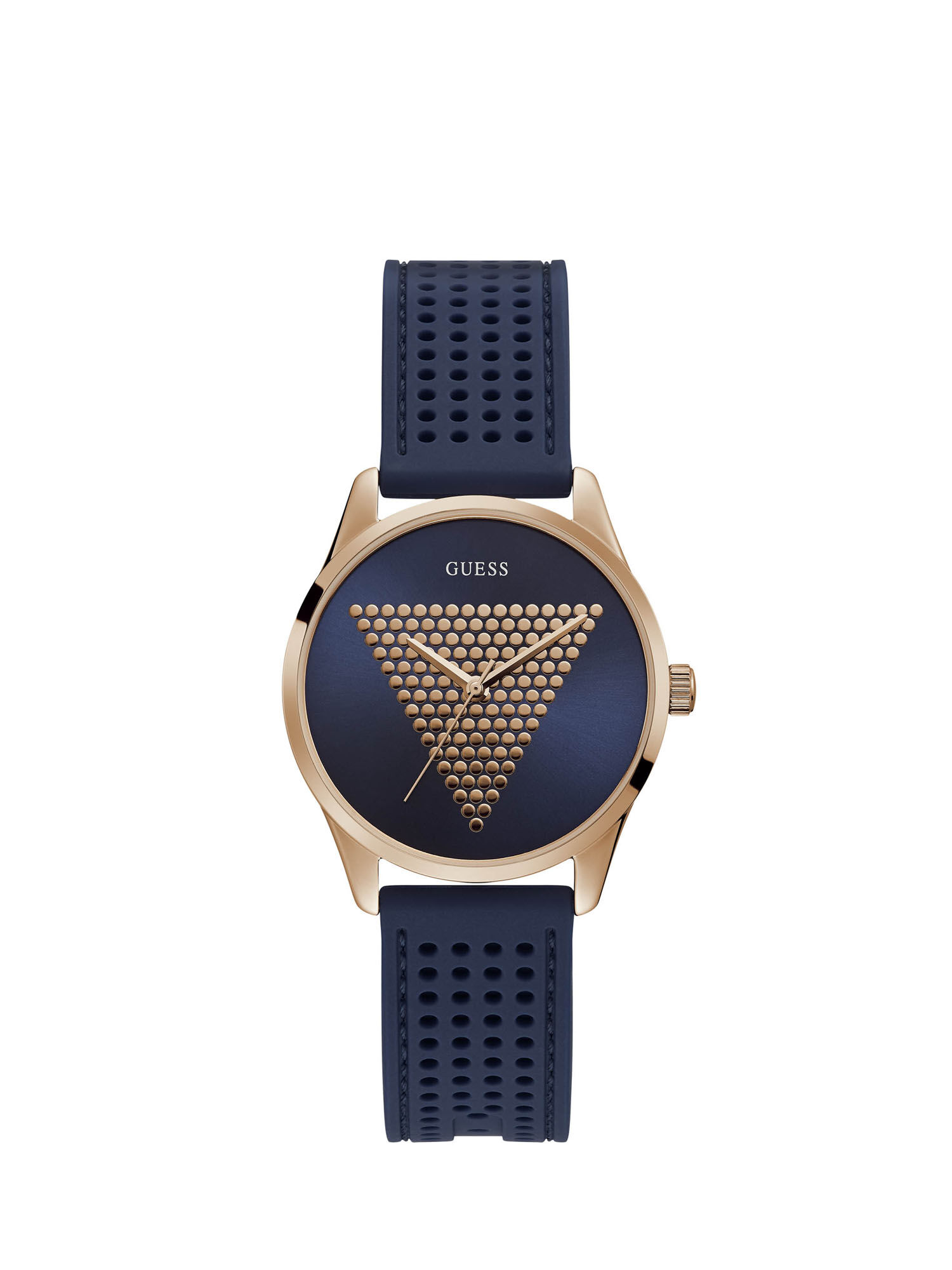 Shop GUESS Online Rose Gold And Blue Logo Watch