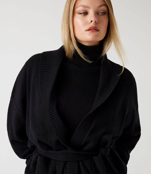 Long open cardigan