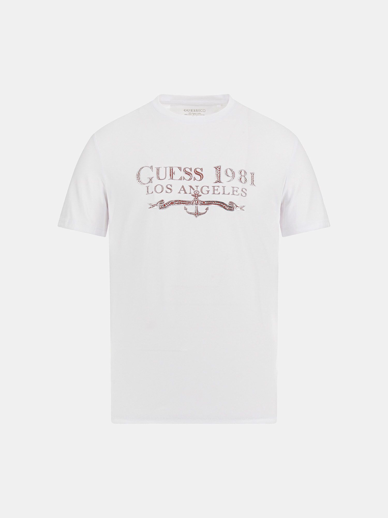 Shop GUESS Online Front print stretch t shirt