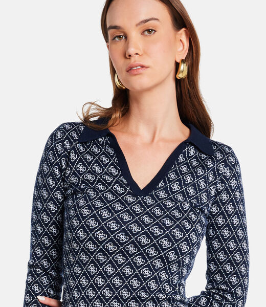 Wool-blend logo mini dress