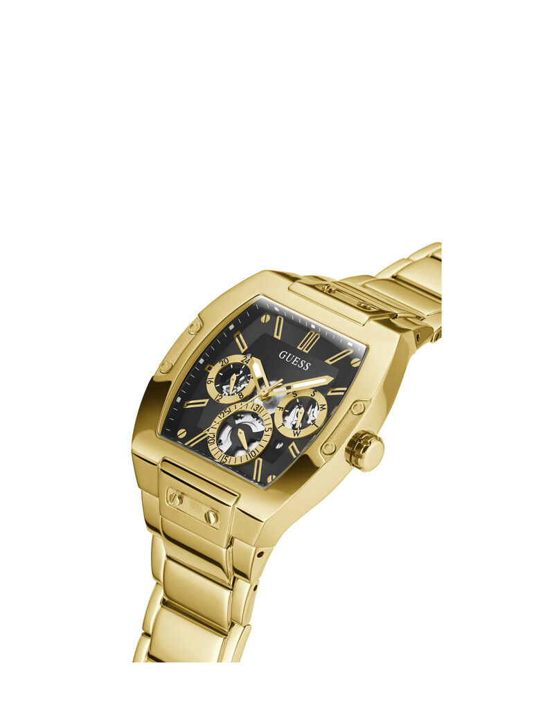 ساعة يد بتصميم مربع متعدد الوظائف باللون الذهبي
