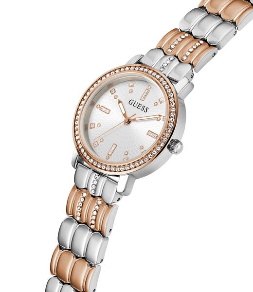 P SLV CS W/ P RS GLD TOP PART / SUN WHT DL / P SLV & RS GLD BRCT W/ CRYS