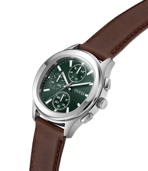 Mens Silver Tone Square Analog Watch