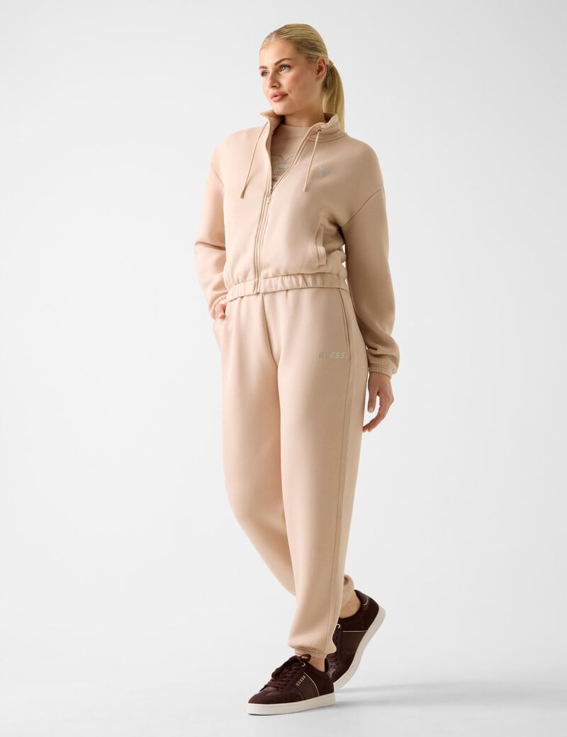 Rhinestone logo joggers