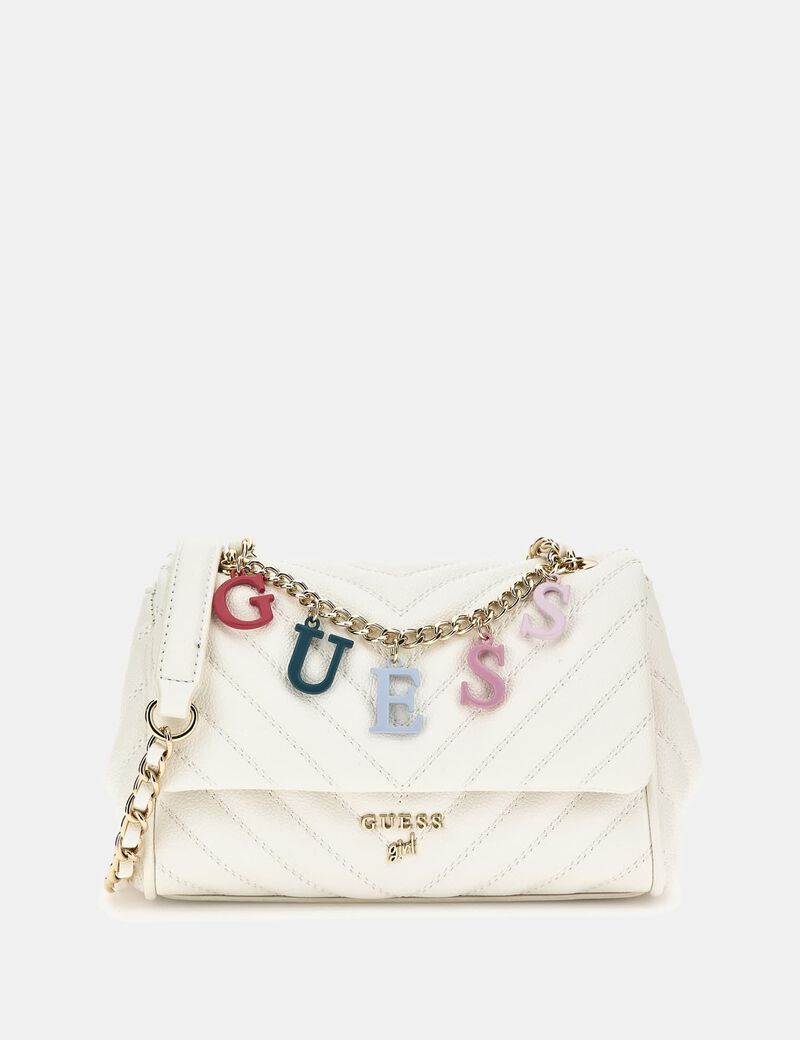 Chain lattering logo crossbody bag