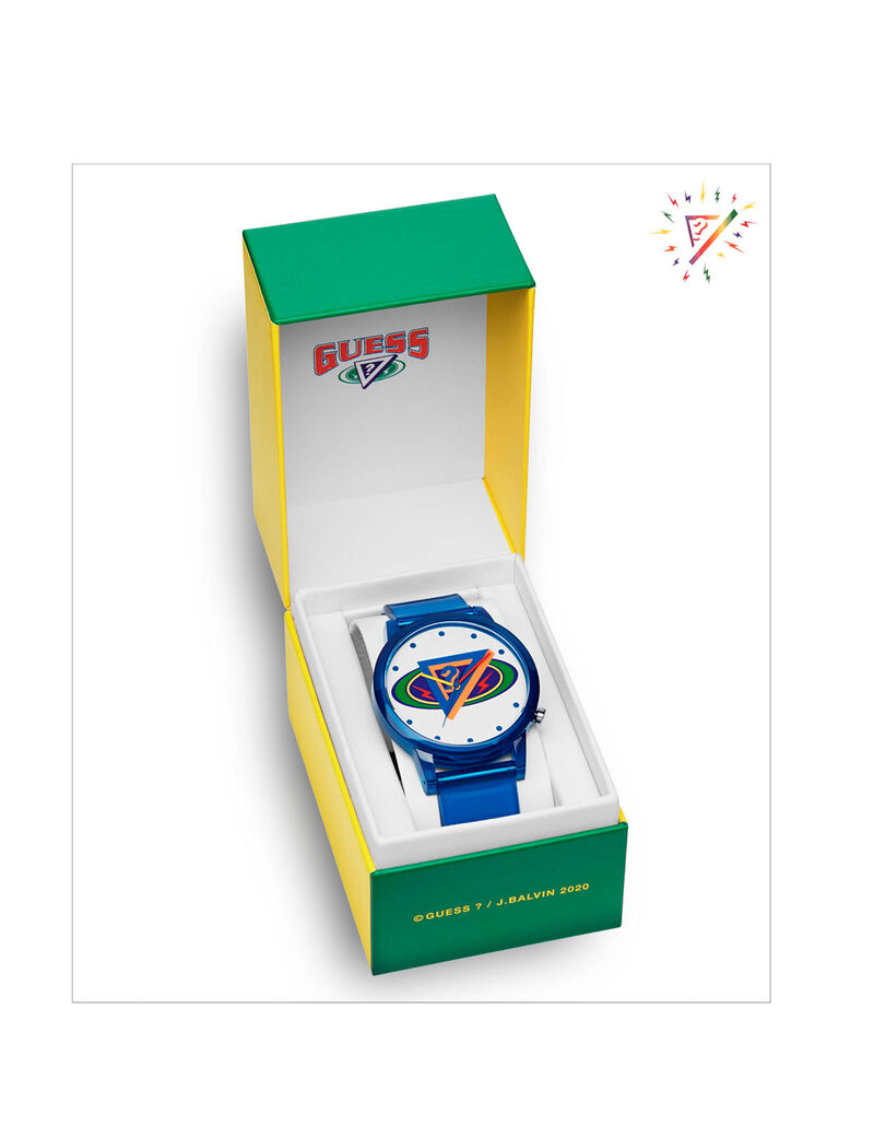 ساعة يد باللونين الأزرق والأبيض للأطفال