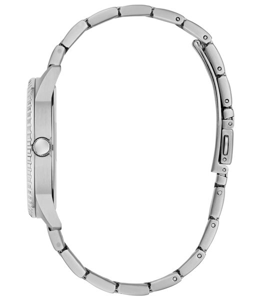 Mens Silver Tone Round Analog Watch