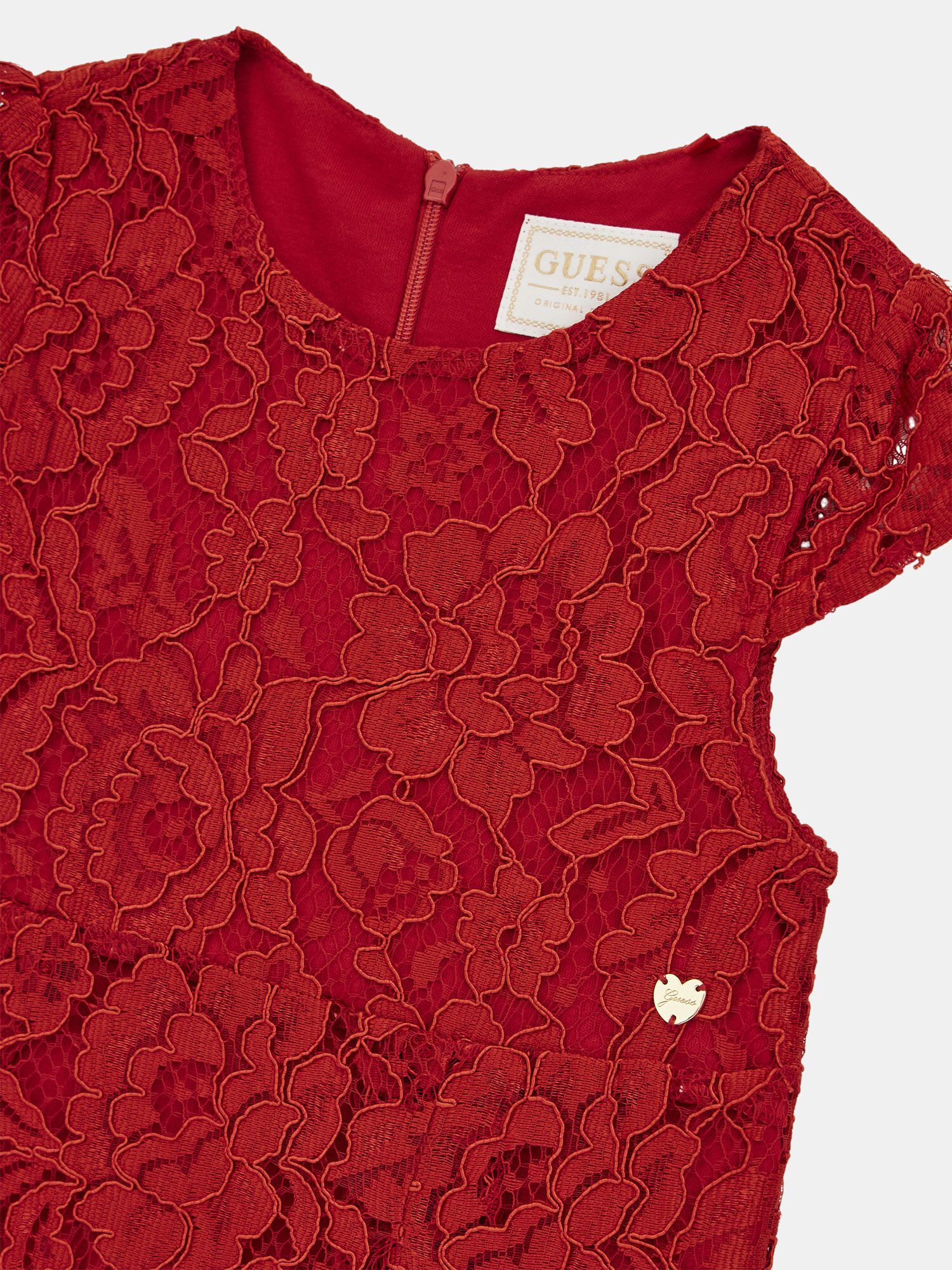 Shop GUESS Online Lace fit and flare dress