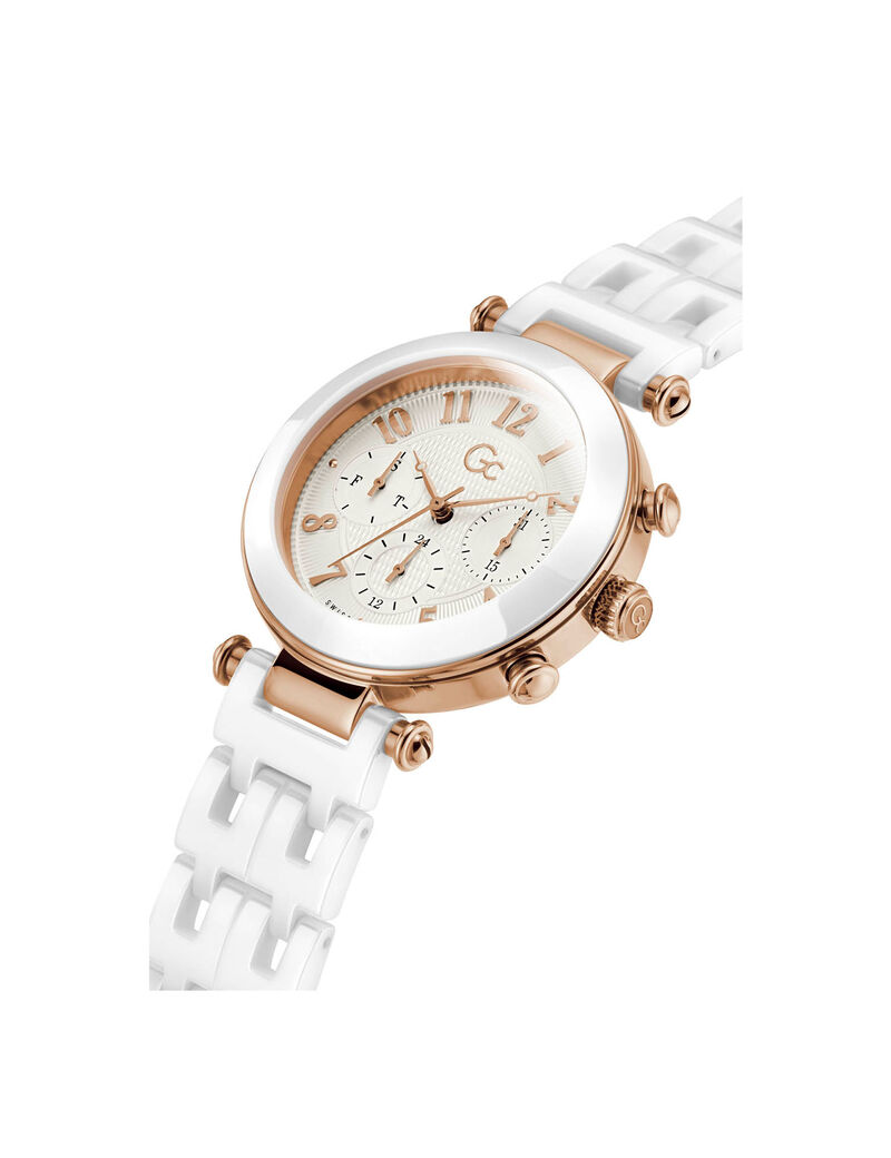 Gc Rose Gold And White Multifunction Watch