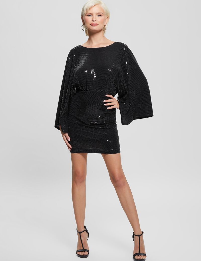 فستان منسوج لامع ذو وجهين