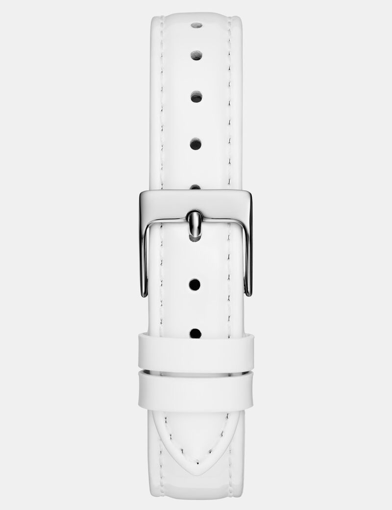 Ladies White Silver Tone Analog Watch