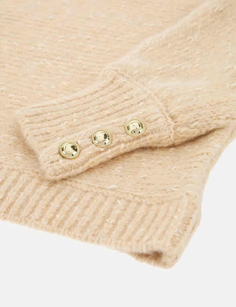 Off-shoulder wool blend sweater