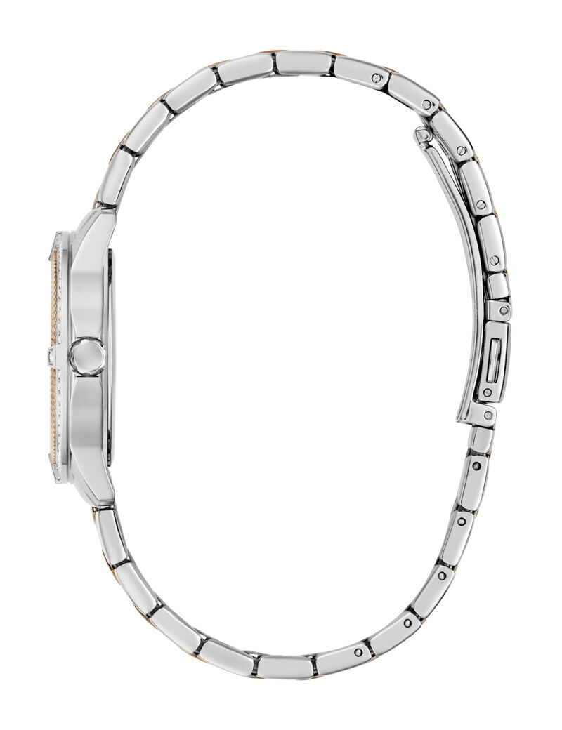 Ladies 2T Silver/Rose Gold Tone Round Analog Watch