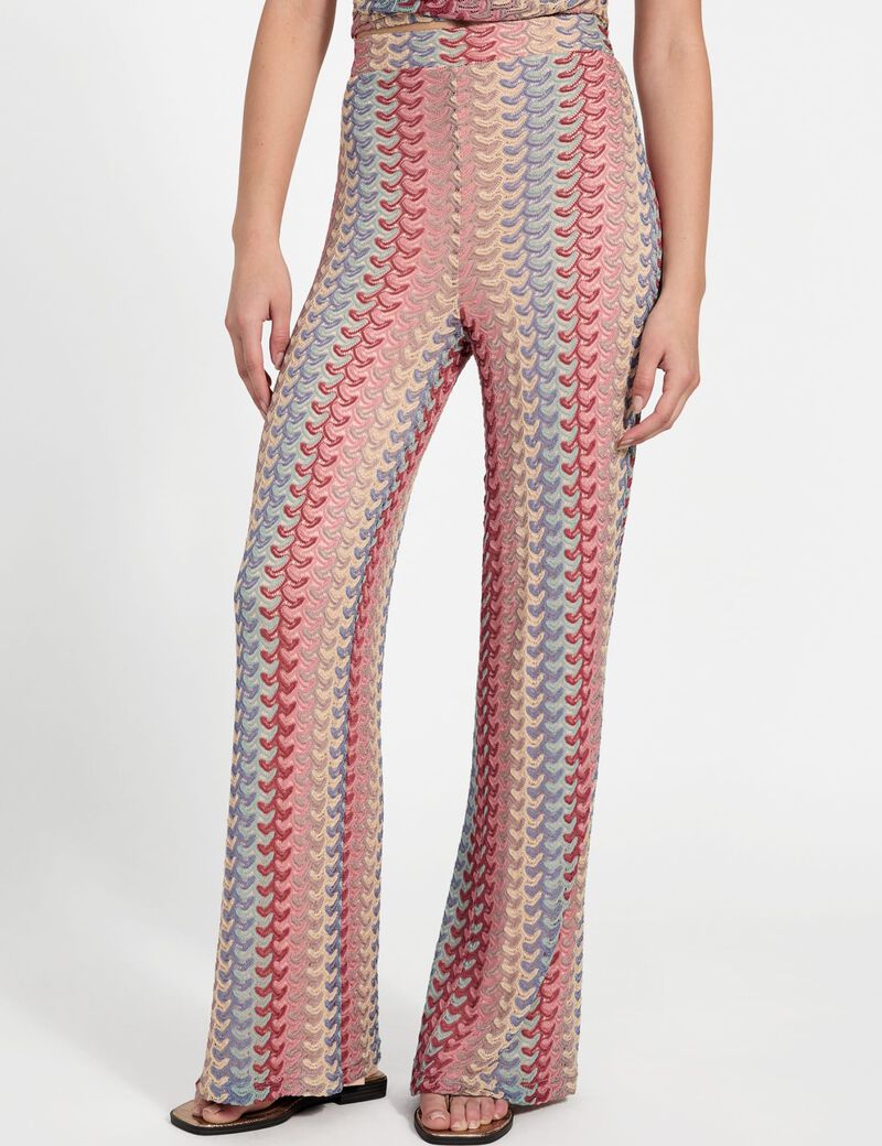 Striped wide-leg pants