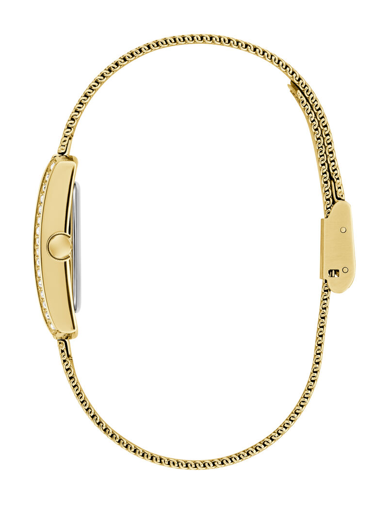 Ladies Yellow Gold Tone Rectangle Analog Watch