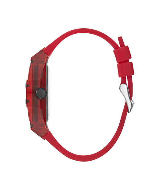 ساعة يد من السيليكون متعددة الوظائف باللون الأحمر