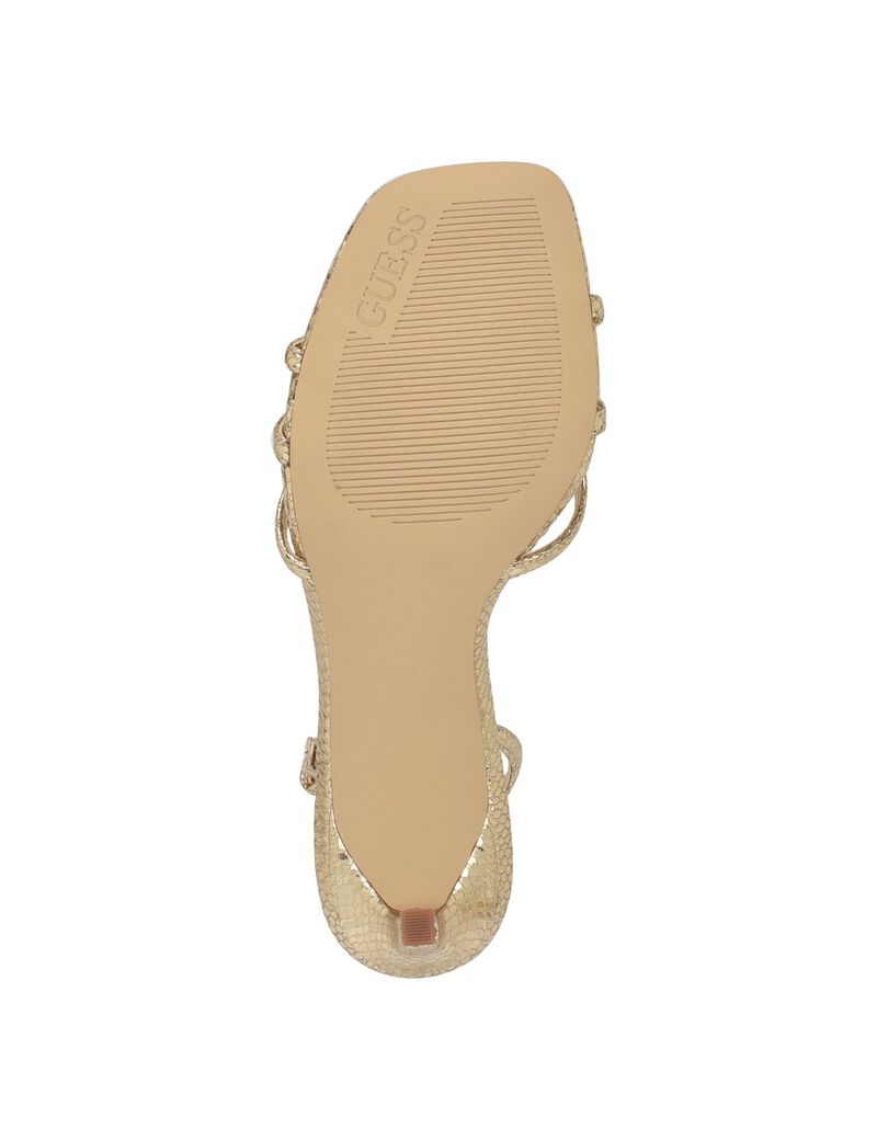 Twilla metallic embossed logo hardware sandal