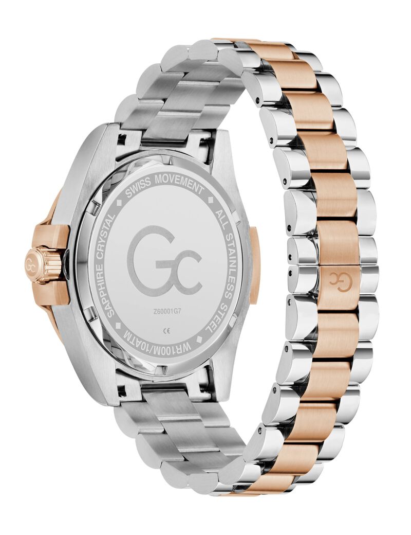 guess gc sportchic men s 517 mvmt blue dail 10 amt silver rose gold stainless steel brct