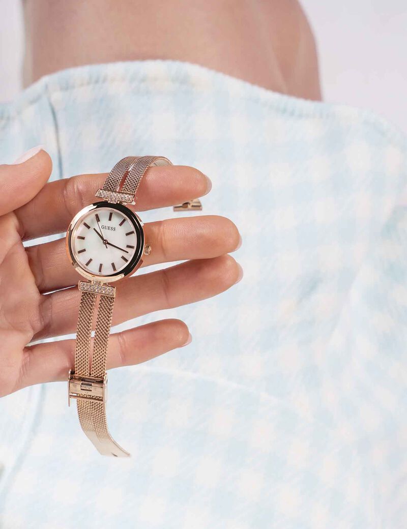 Rose-gold Mesh Analog