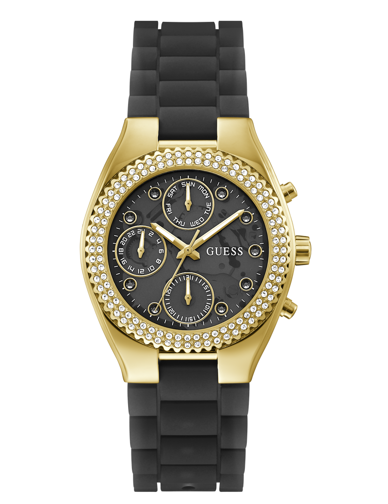 Ladies Black Gold Tone Multi-function Watch