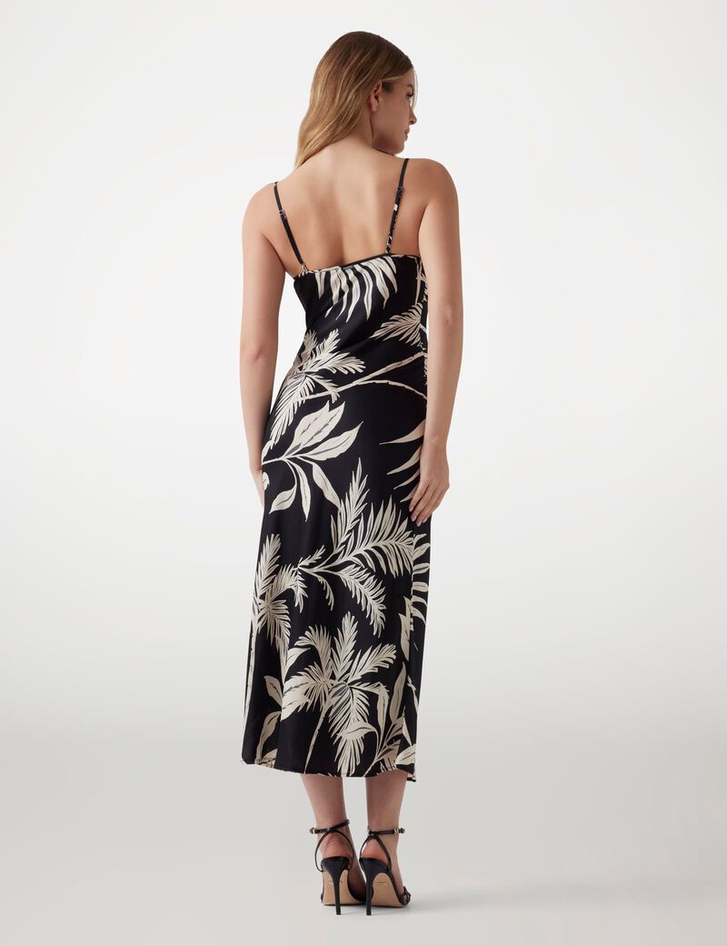 فستان ساتان متوسط ​​الطول