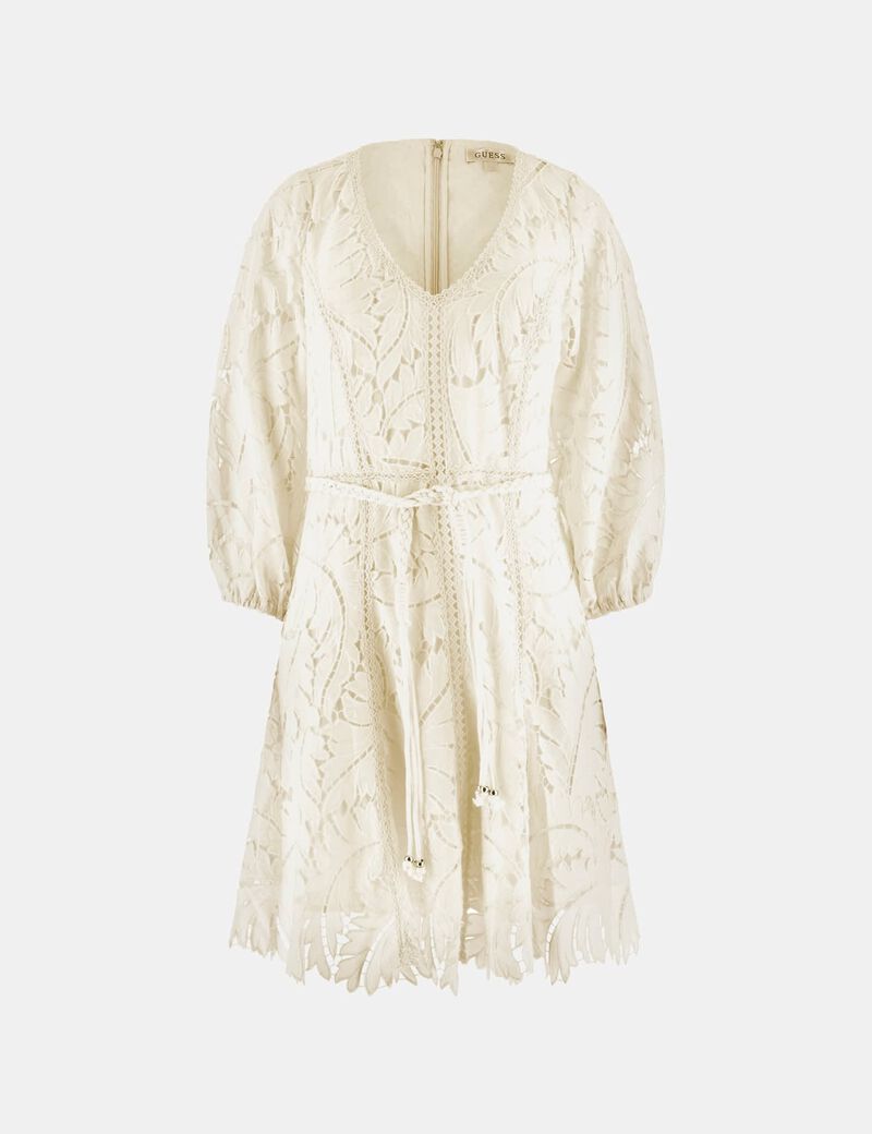 3 QTR SLV EMB VIDA DRESS