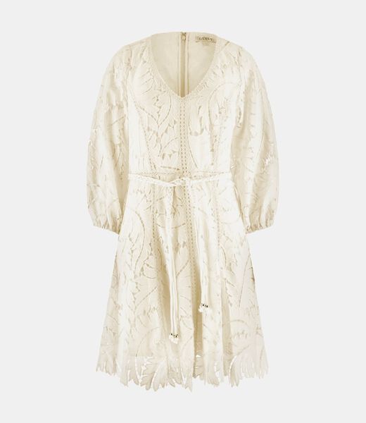 3 QTR SLV EMB VIDA DRESS