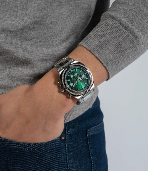 GW IRONCLASS SLV CS GRN DL 43MM QTZ CHRNO SLV SS BRCT FW23