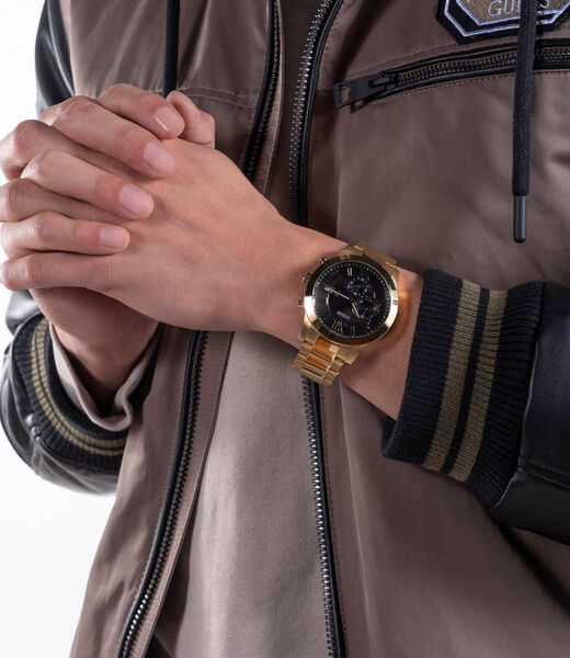 Black And Gold Multifunction Watch