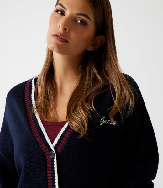 Wool-blend long cardigan