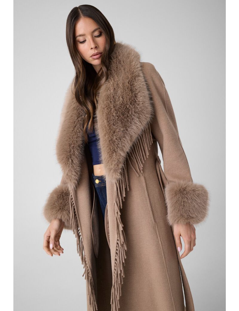 جيس marciano fringed coat