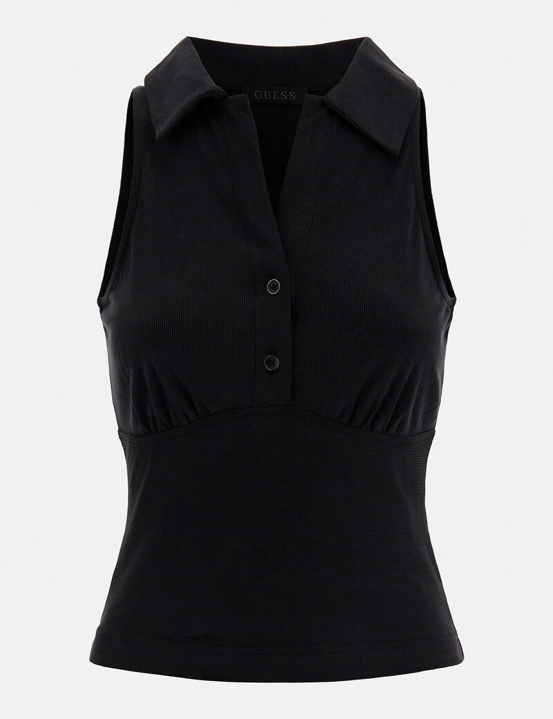 توب منسوجة مع ياقة