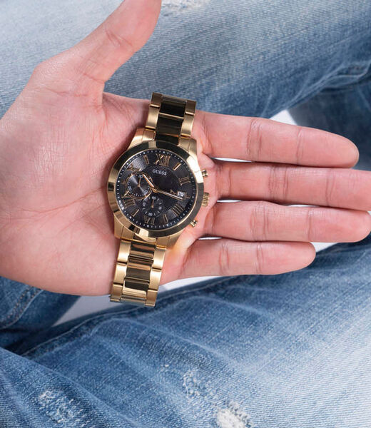 Black And Gold Multifunction Watch