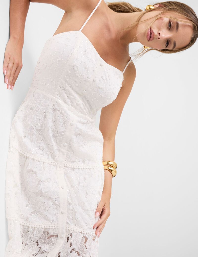 جيس evelyn beaded lace dress