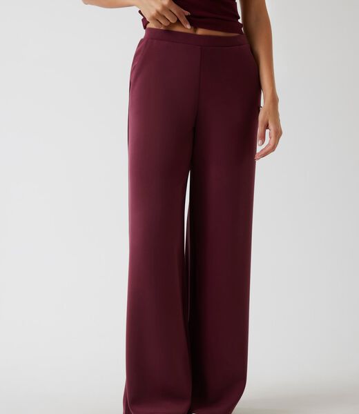 Mid rise wide leg pant