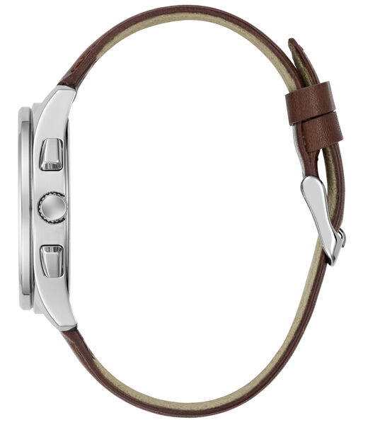 Mens Silver Tone Square Analog Watch