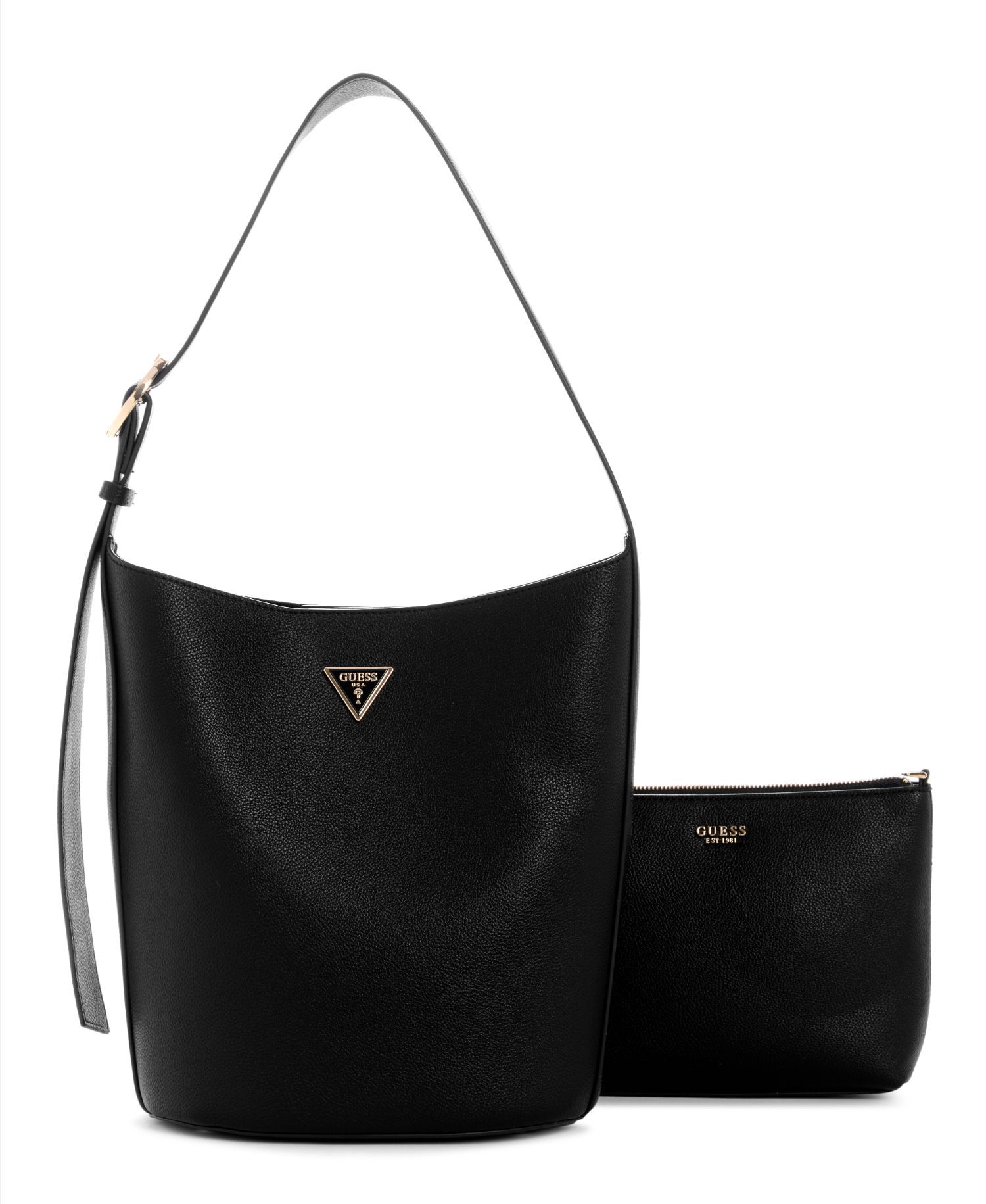 Shop GUESS Meridian II bucket bag, Black | GUESS UAE