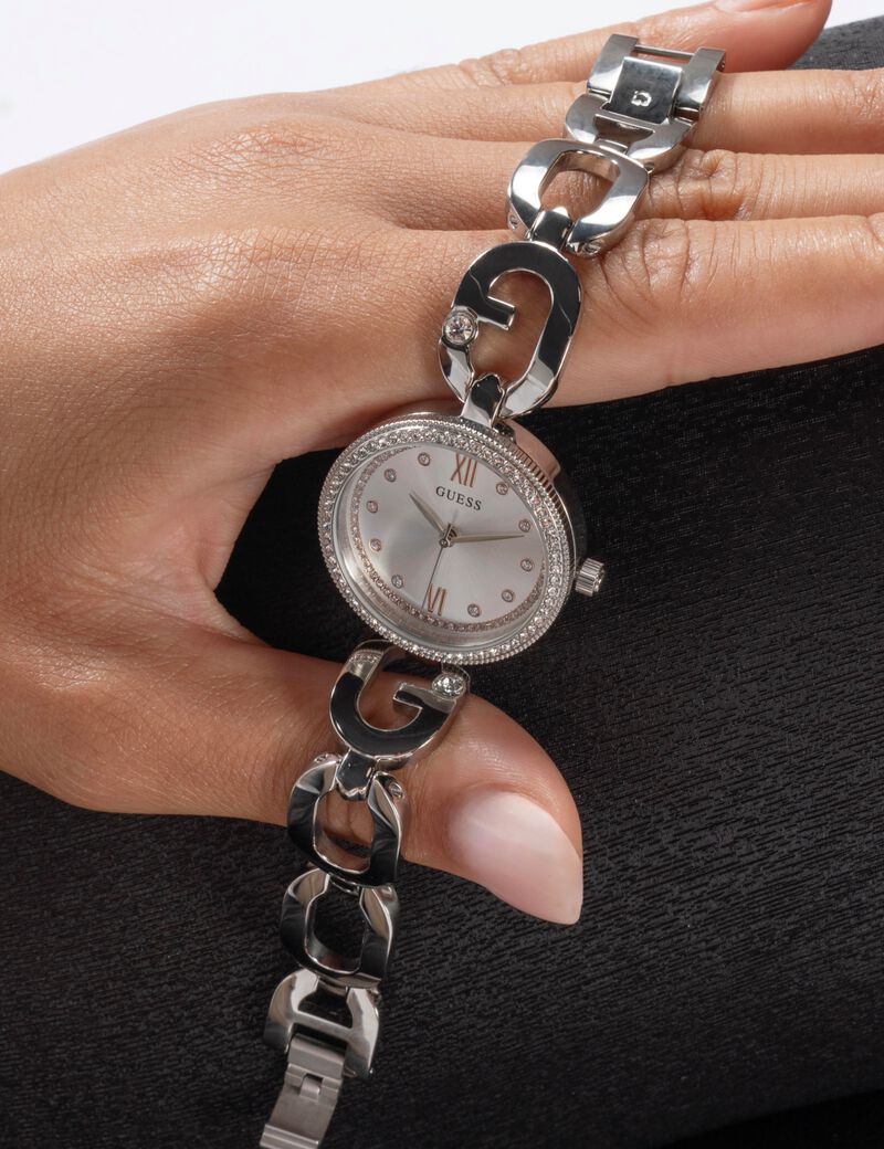 ساعة تناظرية من الفولاذ المقاوم للصدأ