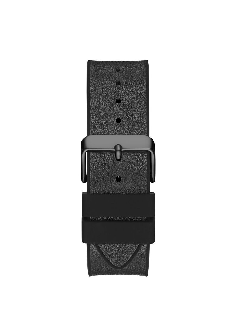 ساعة تناظرية سوداء ومرصعة بالألماس