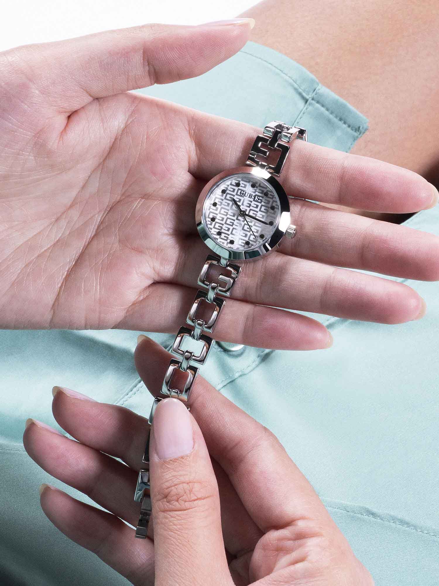 Guess best sale silver watch