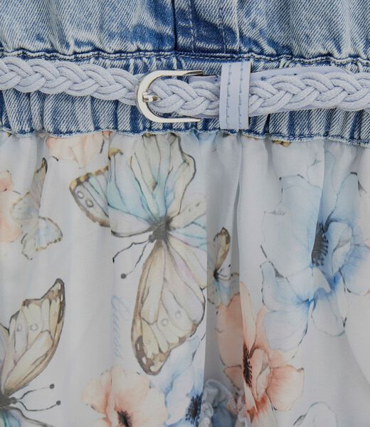 Mixed fabric dress