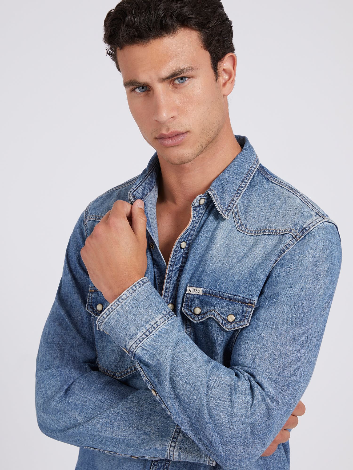 Guess denim top online