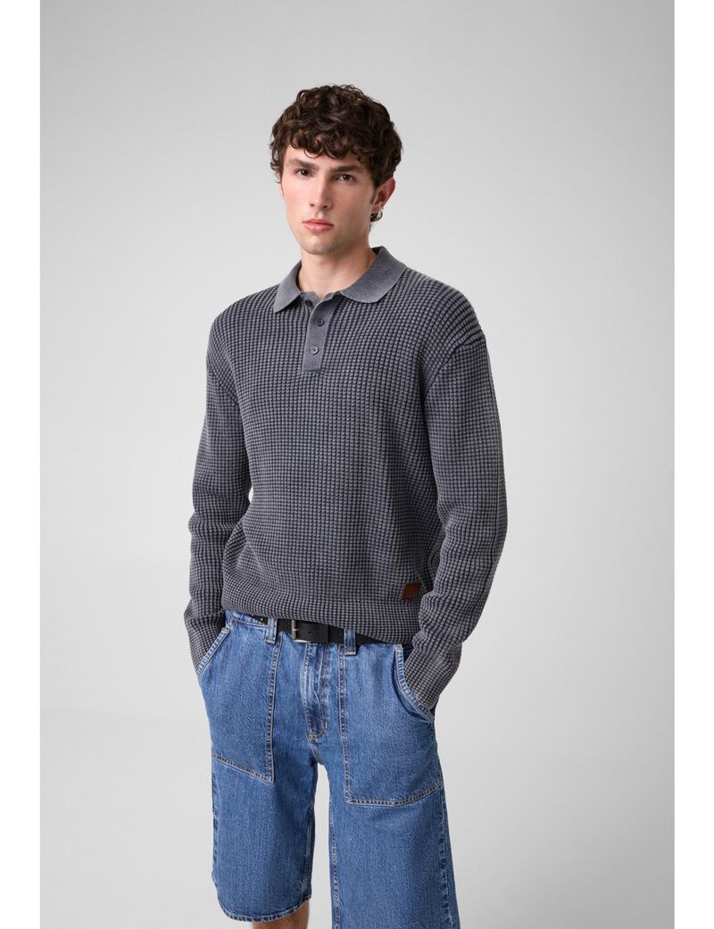 جيس waffle sweater polo