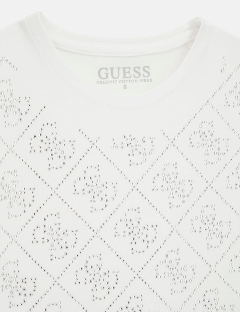 تي شيرت بشعار 4G مرصع بأحجار الراين