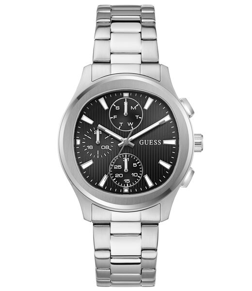 Mens Silver Tone Square Analog Watch