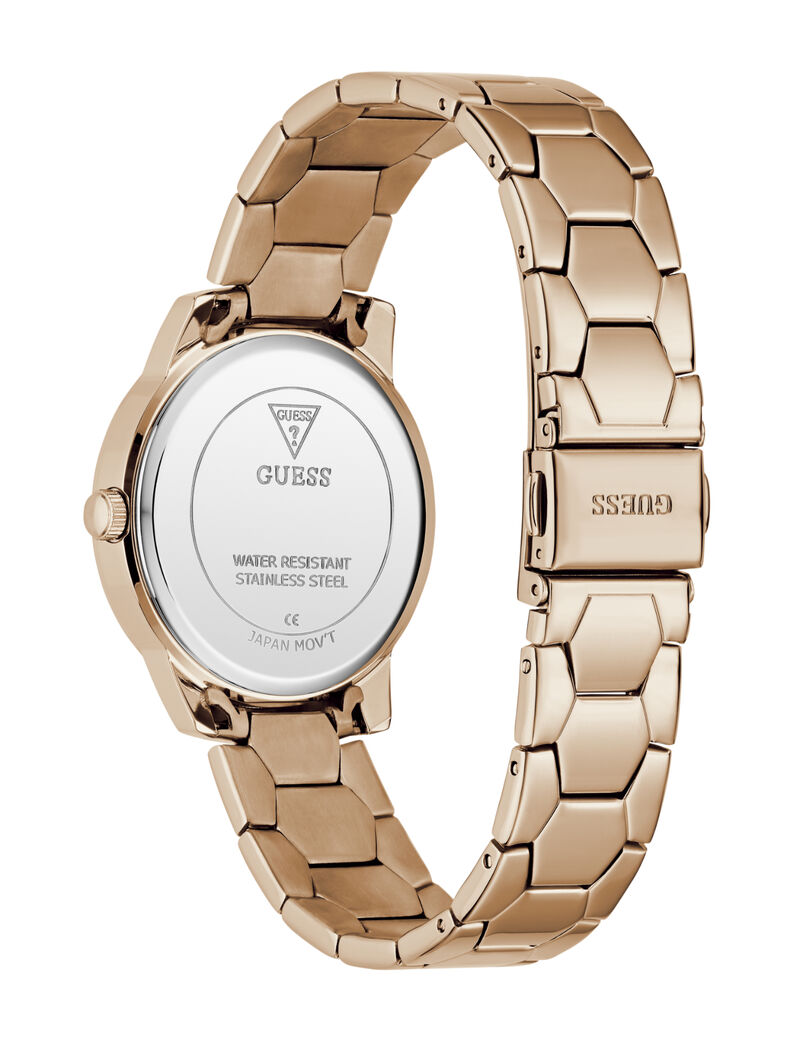 Shop GUESS Ladies Rose Gold Tone Round Analog Watch, Rose Gold | GUESS UAE