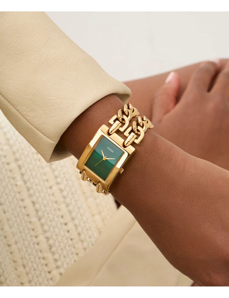 Guess Trend Women Mod Heavy Metal Quartz Analog 28 Mm Gld Case Gold Tone Ss Brt