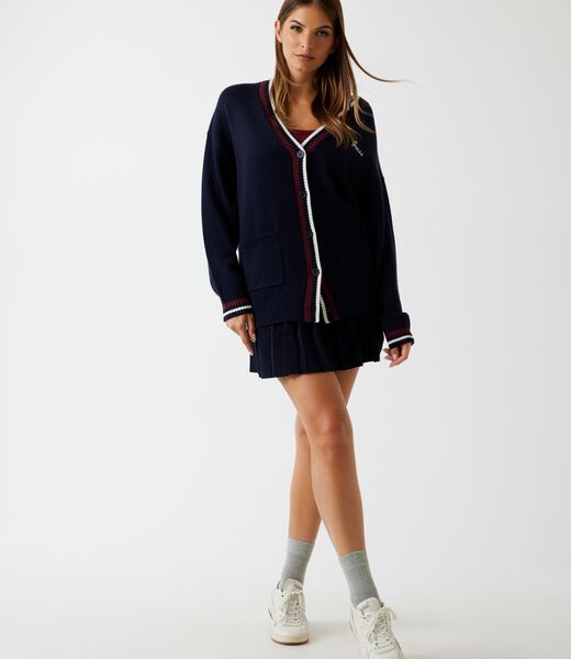 Wool-blend long cardigan